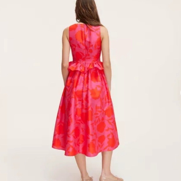 Kate Spade New York x Target, Rose Peplum Midi Dress Red and Pink - Picture 2 of 4